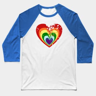 Rainbow Heart Baseball T-Shirt